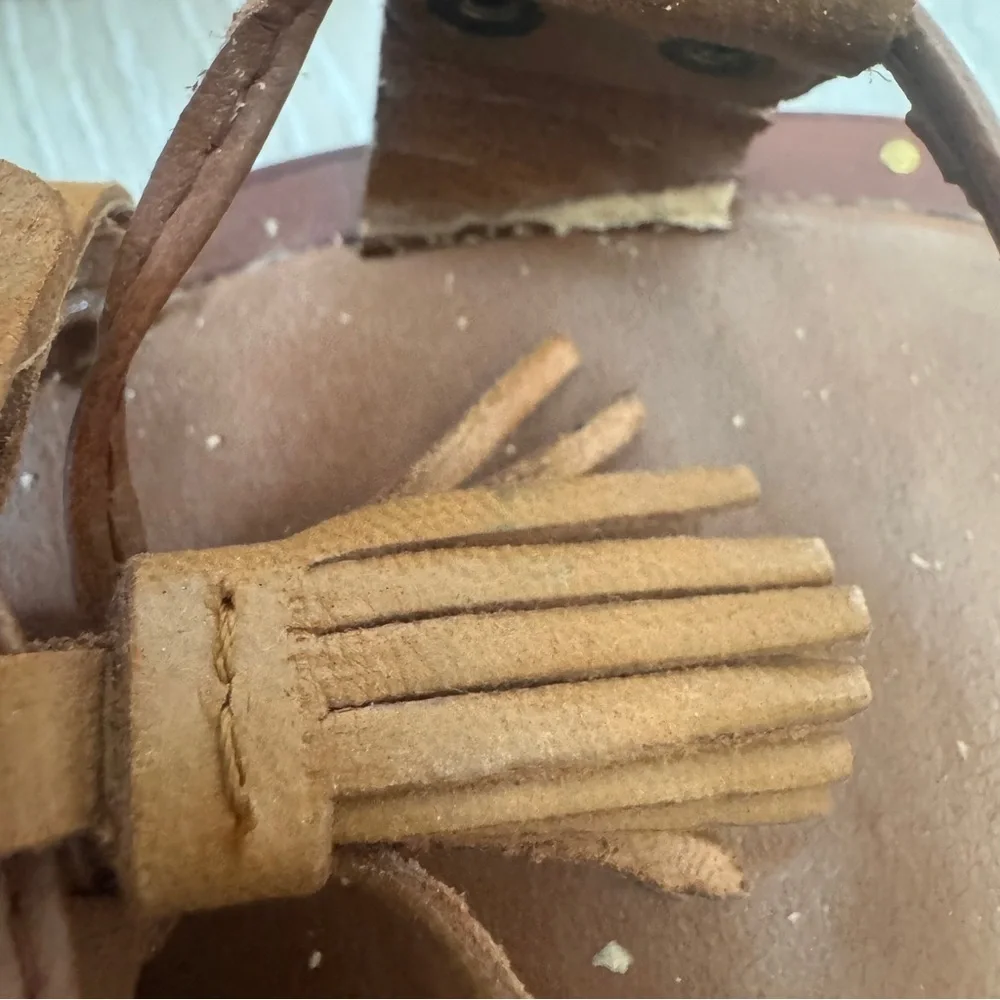 Zara Tassel Leather Roman Gladiator Sandals Size 39 March 2026 - Picture 10 of 11